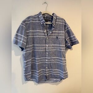 U.S. Polo Assn. Blue and White Striped Casual Shirt
